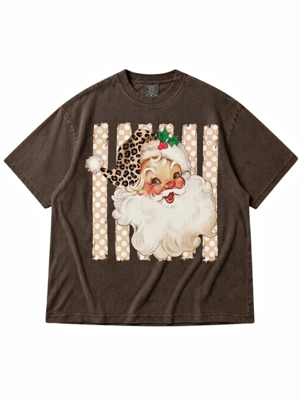 Comfort Colors Espresso Santa Graphic Short Sleeve Tee